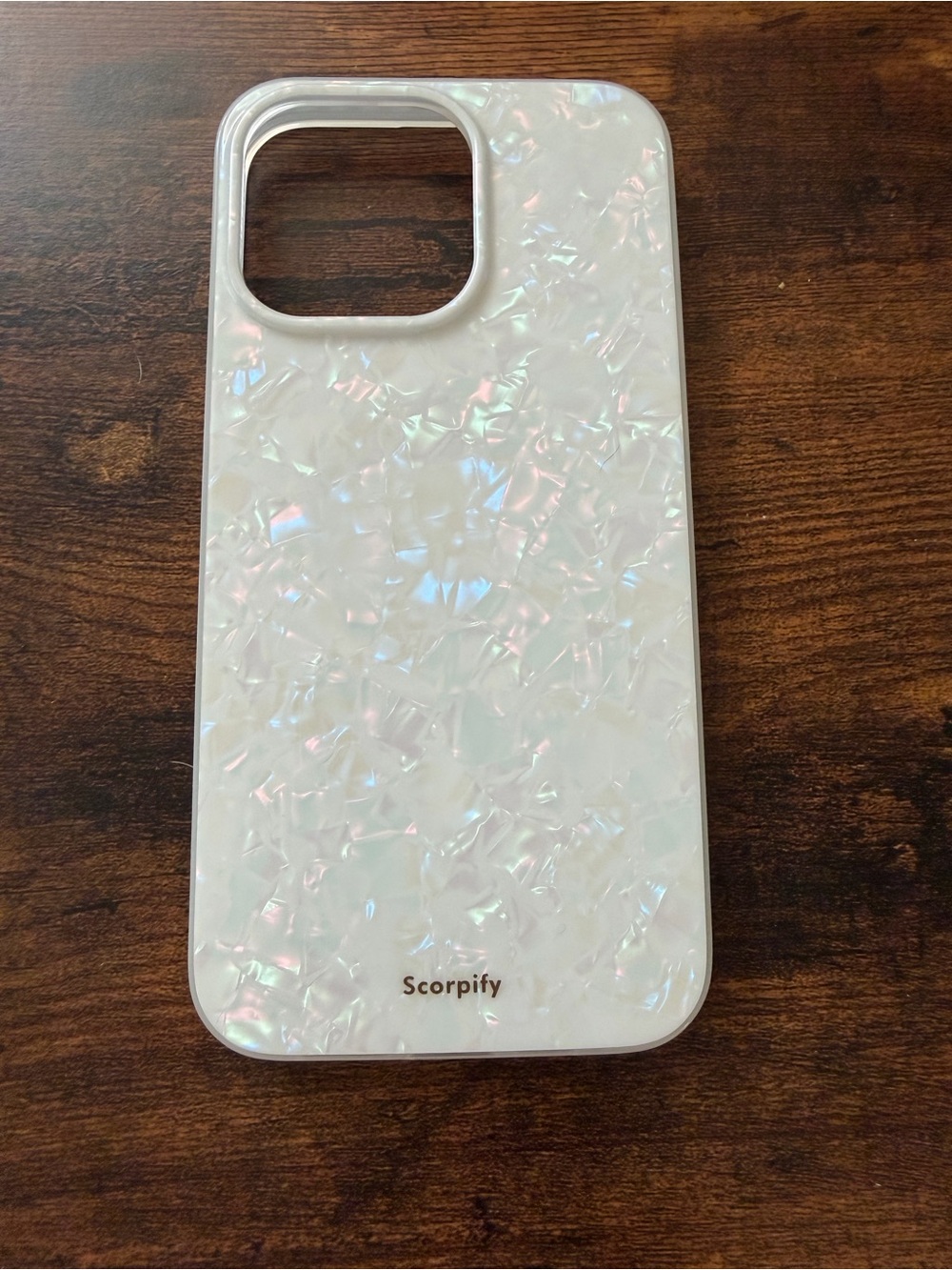 White Iridescent Phone Case SCORPIFY iPhone 15 Pro Max